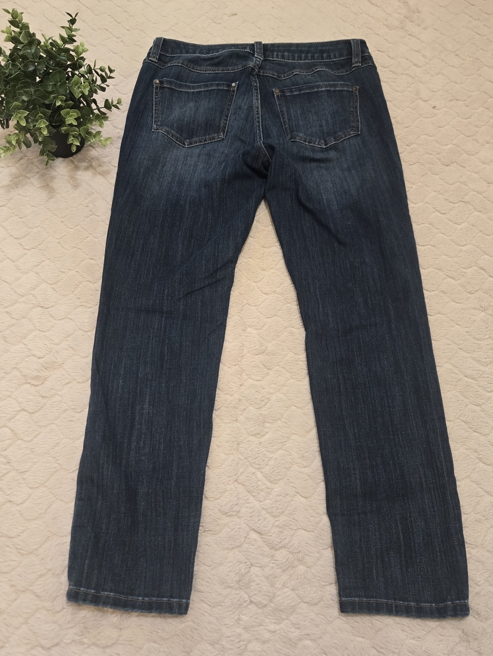 LC Lauren Conrad Dark Wash Skinny Straight Leg Jeans, Size 8 - Picture 6 of 7